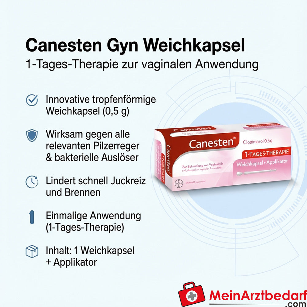 Canesten Gyn Weichkapsel 0,5 g 1 St. 1-Tages-Therapie, vaginal