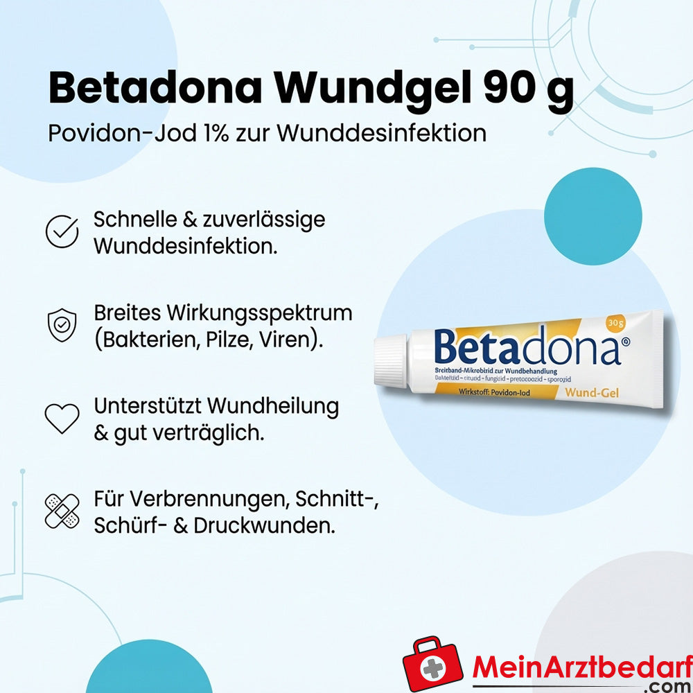 Betadona Wondgel 90 g povidonjood 1% voor wonddesinfectie