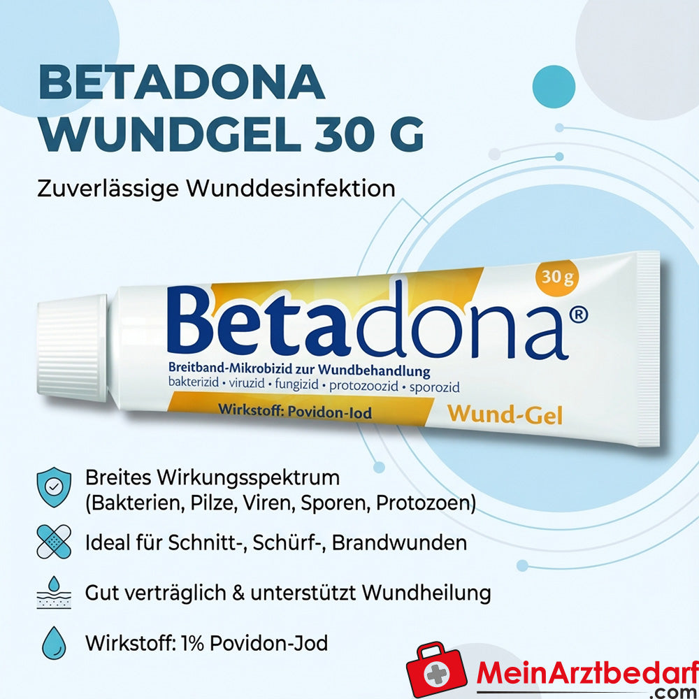 Betadona Wondgel 250 g (1% povidonjood) Wonddesinfectie
