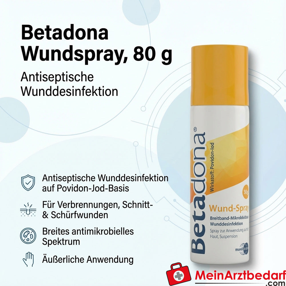 Betadona wondspray 80 g wonddesinfectans (povidon-jood) antiseptisch
