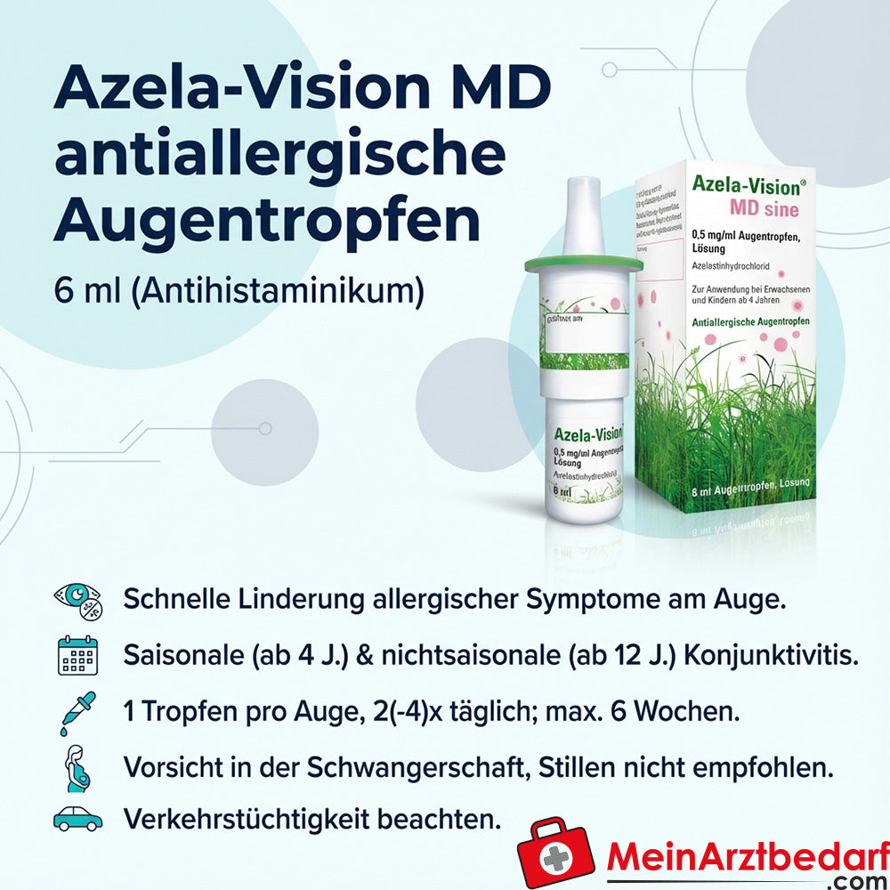 Omnivision Azela-Vision MD antiallergische Augentropfen 6 ml (Antihistaminikum)