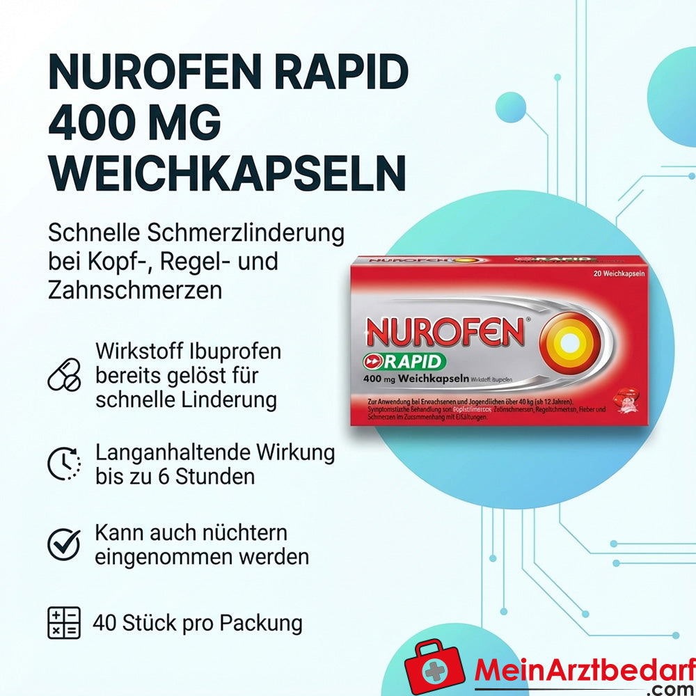REC02 Nurofen Rapid 400 mg capsule molli 40 pezzi Antidolorifico