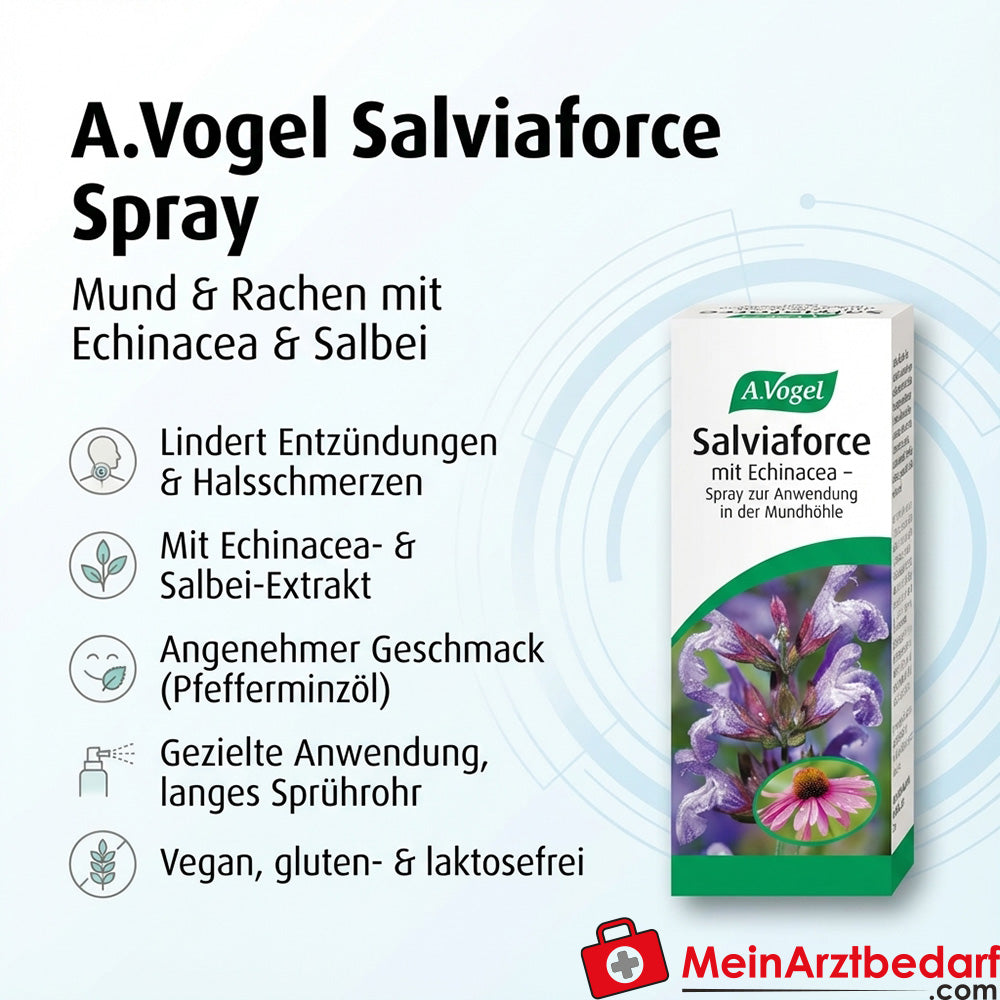 A. Vogel Salviaforce Spray Bouche et Gorge avec Echinacea et Sauge 30 ml