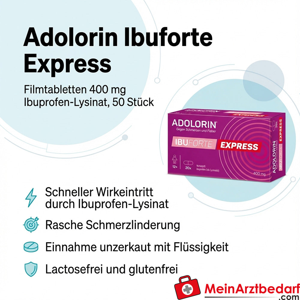 Adolorin Ibuforte Express compresse rivestite con film 400 mg di ibuprofene lisinato 50 pz.
