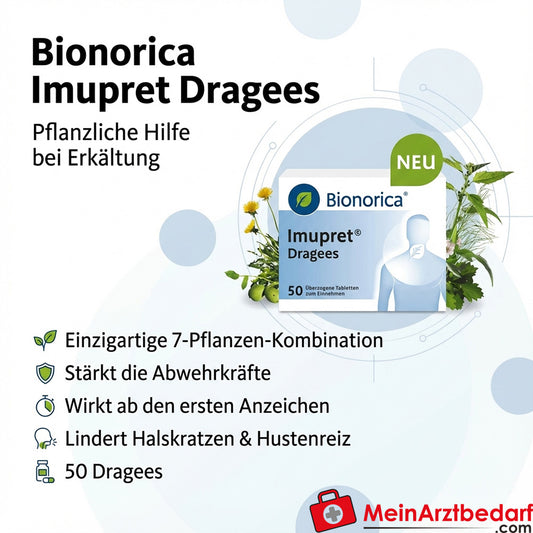 Bionorica Imupret Dragees 50 sztuk, ziołowy przeciw przeziębieniom, wzmacnia obronę immunologiczną