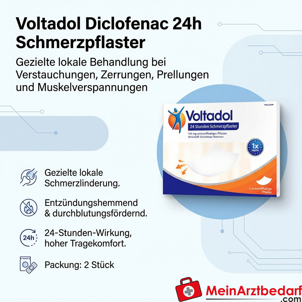 Voltadol cerotti con principio attivo Diclofenac 24h cerotti per il dolore 2 pezzi