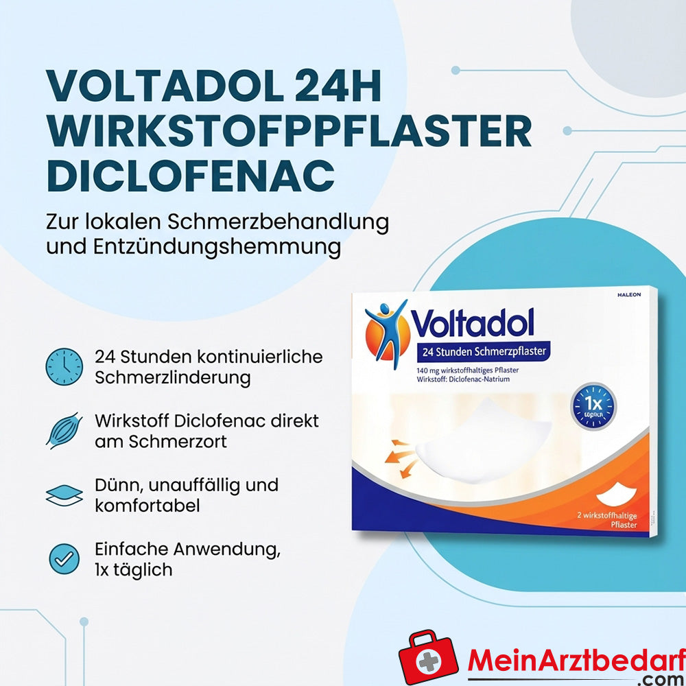 GSK-Gebro Voltadol 24h cerotto principio attivo Diclofenac 5 pezzi