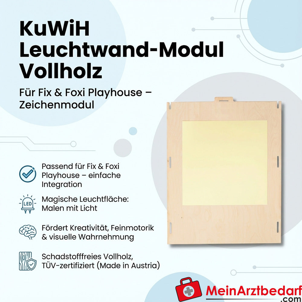 KuWiH Leuchtwand-Modul Vollholz für Fix und Foxi Playhouse, Zeichenmodul