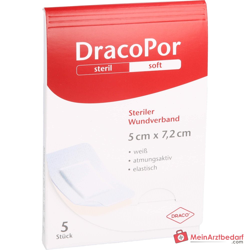 DracoPor Medicazione per ferite Morbida monoadesiva sterile 7,2 x 5 cm