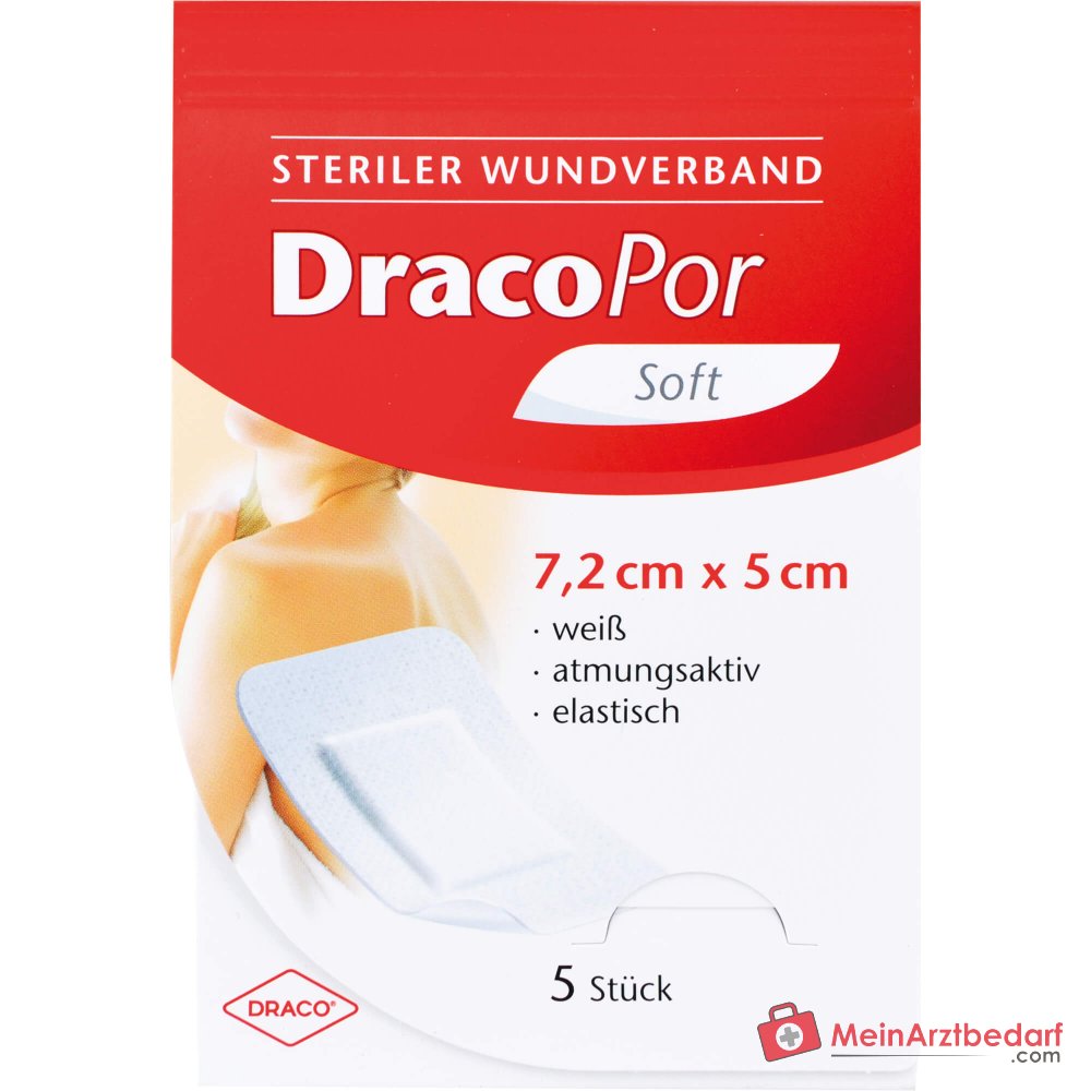 DracoPor Medicazione per ferite Morbida monoadesiva sterile 7,2 x 5 cm