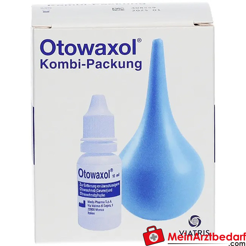 Otowaxol Kombi-Packung - Ohrenschmalzentferner zur sanften Ohrenreinigung, inkl. Ohrenspritze, 10ml.