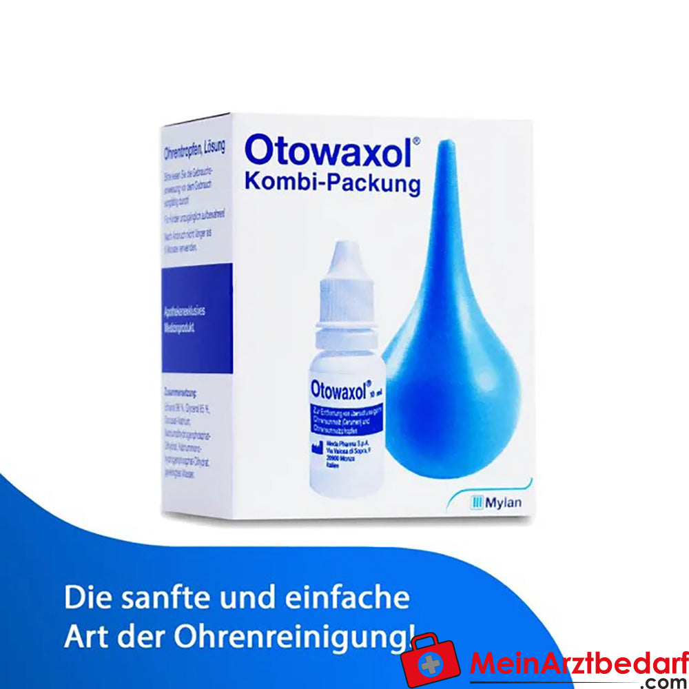 Otowaxol Kombi-Packung - Ohrenschmalzentferner zur sanften Ohrenreinigung, inkl. Ohrenspritze, 10ml.
