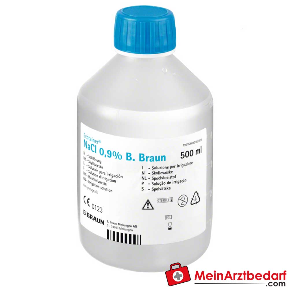 Aqua B. Braun Ecotainer NaCl-Spüllösung (0,9 %) 10 x 500 ml.