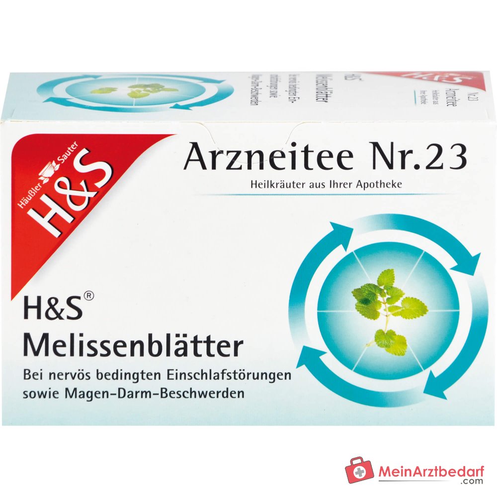 H&S Melissenblätter Nr. 23 Melissentee Filterbeutel Packung, 20 x 1.5 g
