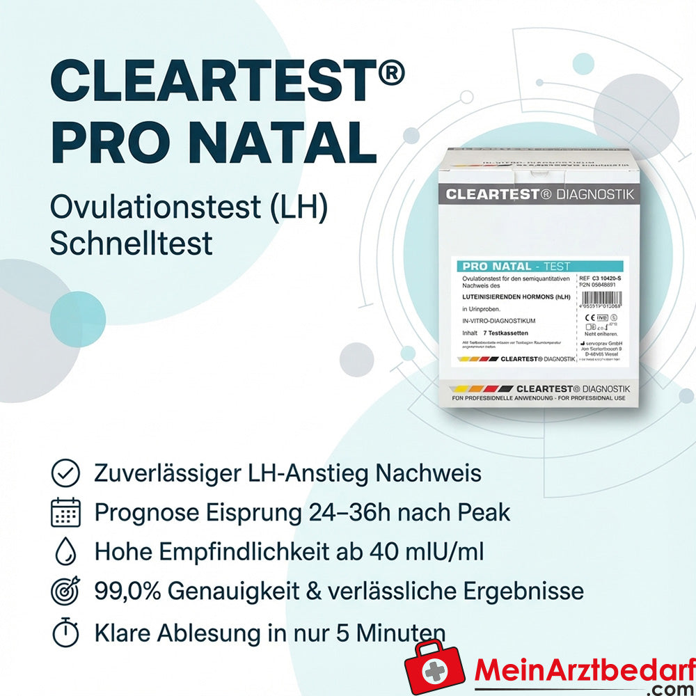 Cleartest Pro Natal Ovulationstest (LH) Schnelltest 40 mIU/ml 7 Stück