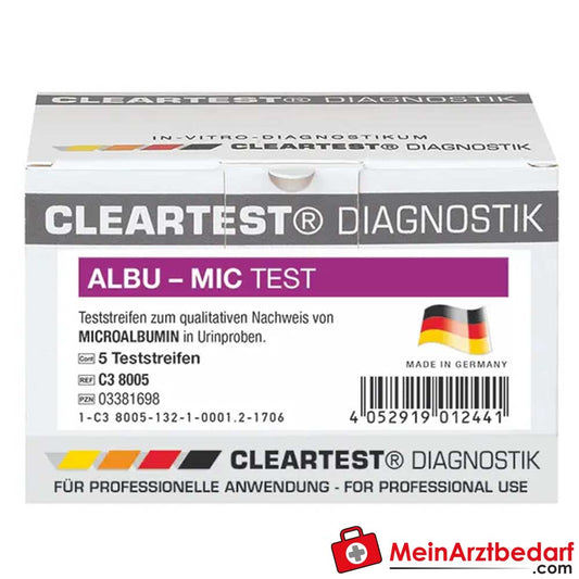 Cleartest Albu-Mic Nierenfunktions-Teststreifen.