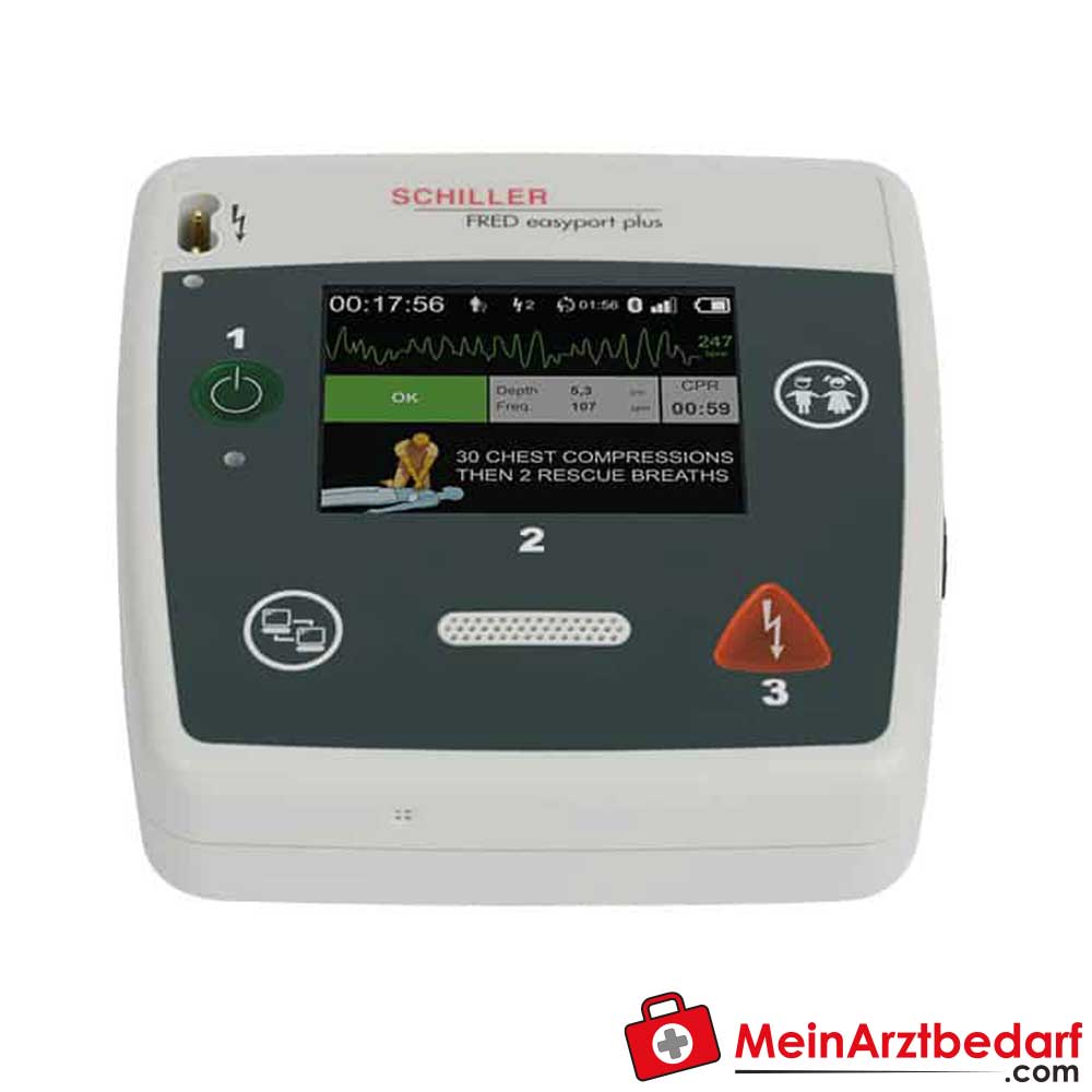 Schiller FRED easyport plus FIRST Defibrillator.