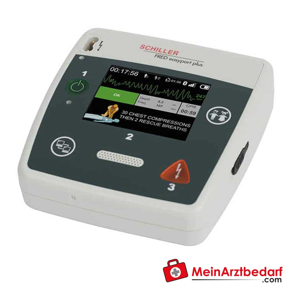 Schiller FRED easyport plus FIRST Defibrillator.