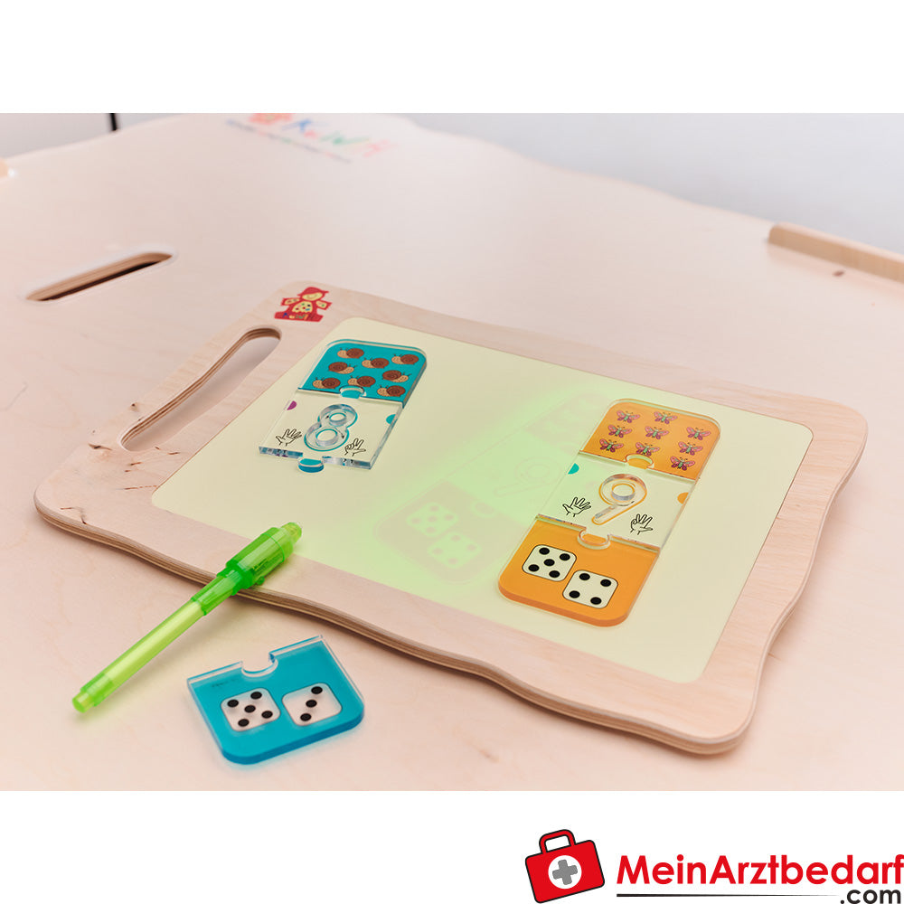 Leuchttafel aus Holz (A4) für Kinder - KuWiH Lumineszenz-Tablet zum Malen & Schreiben.