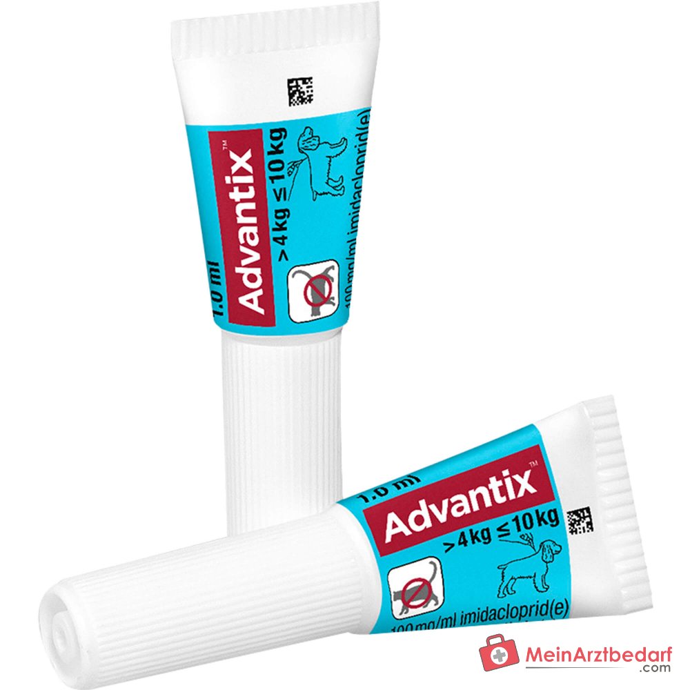 Elanco Advantix Spot-on Imidacloprid / Permetrina Solución para aplicar en perros de 4-10 kg, 4 unidades.
