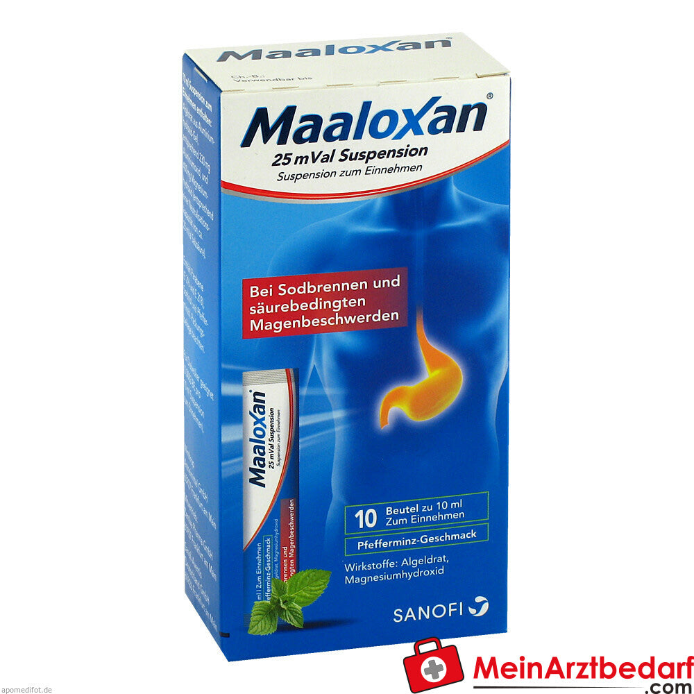 MAALOXAN® Suspension bei Sodbrennen mit Magenschmerzen| 25 mVal.