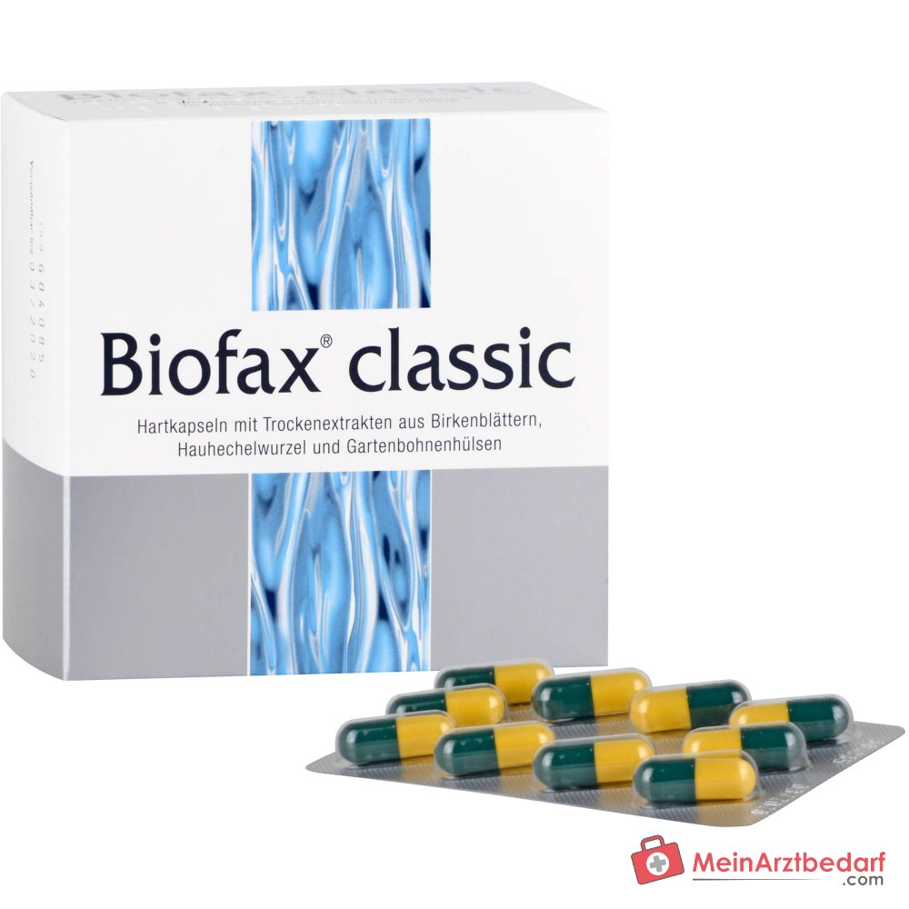 Strathmann Biofax classic extracto seco de hojas de abedul / extracto seco de raíz de ononis / extracto seco de cáscara de frijol cápsulas duras, 60 unidades.