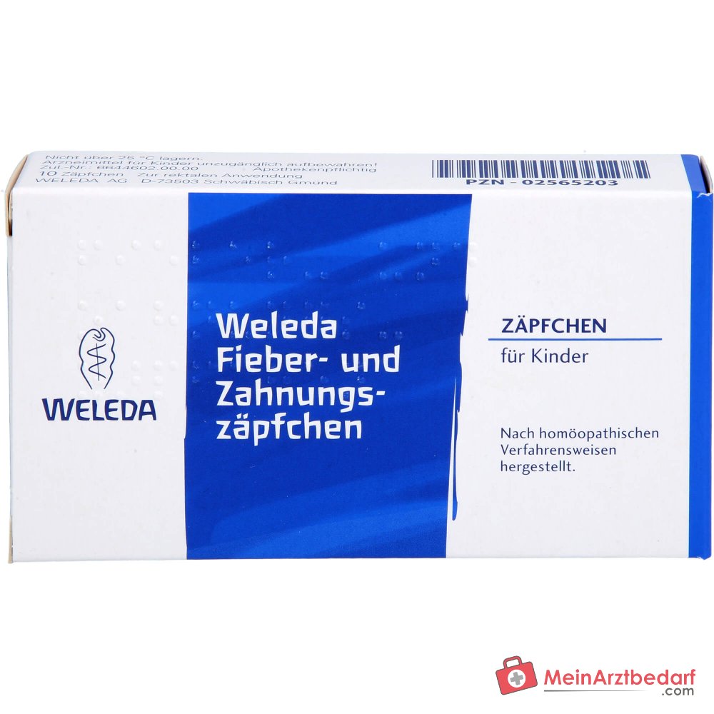 Weleda Fieber- und Zahnungszäpfchen, 10 St.