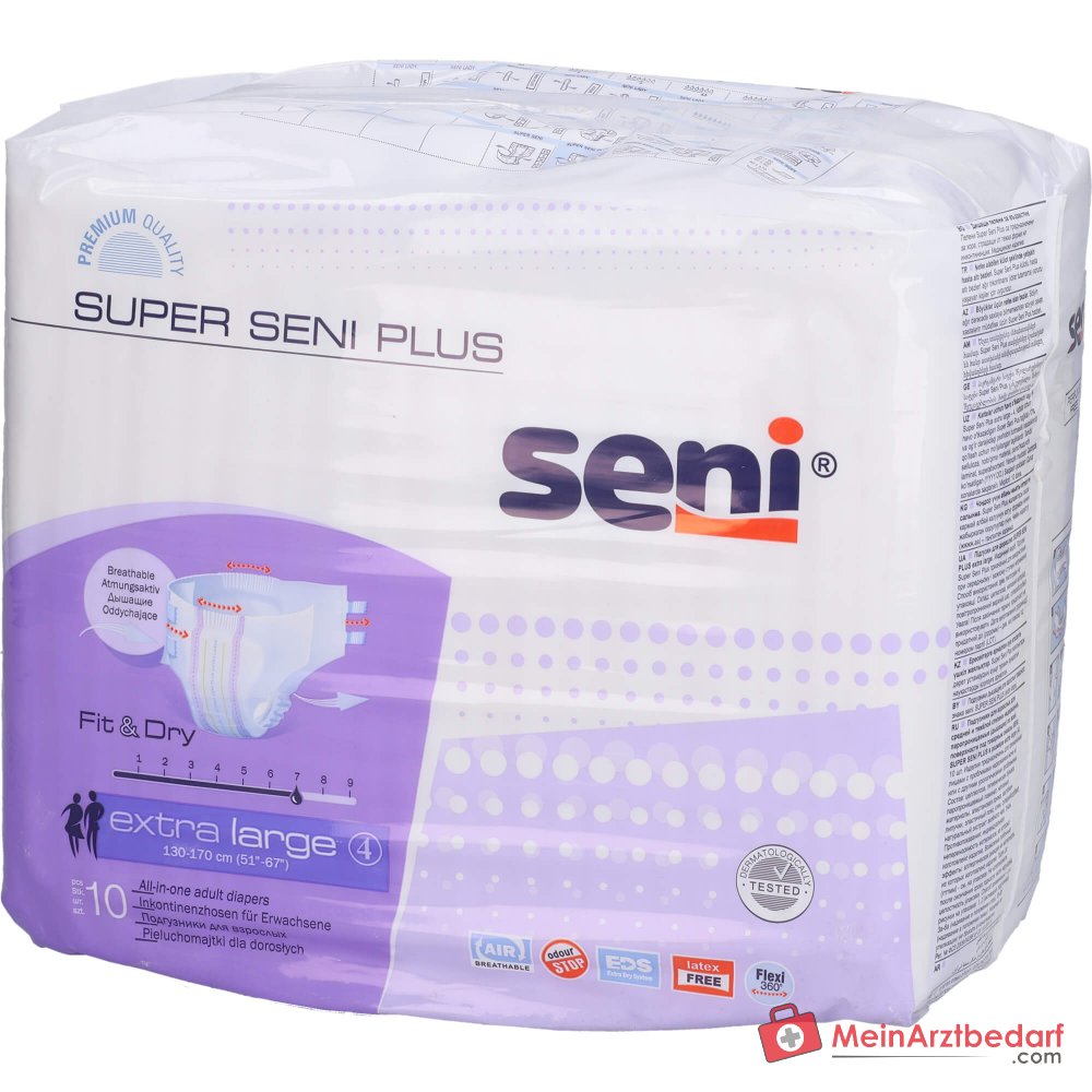 Super SENI Plus incontinentiebroek XL (tailleomvang 130-170 cm) met vochtindicator voor matige tot ernstige incontinentie