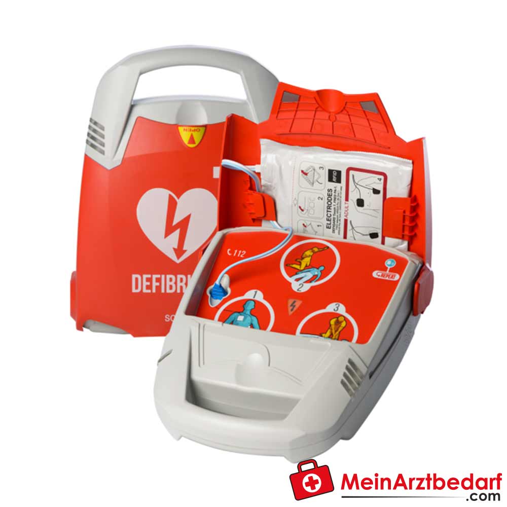 Schiller FRED PA-1 Defibrillator mit FreeCPR® und Zubehör.