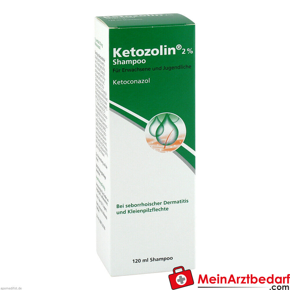 Ketozolin 2% Shampoo bei seborrhoischer Dermatitis und Kleienpilzflechte.