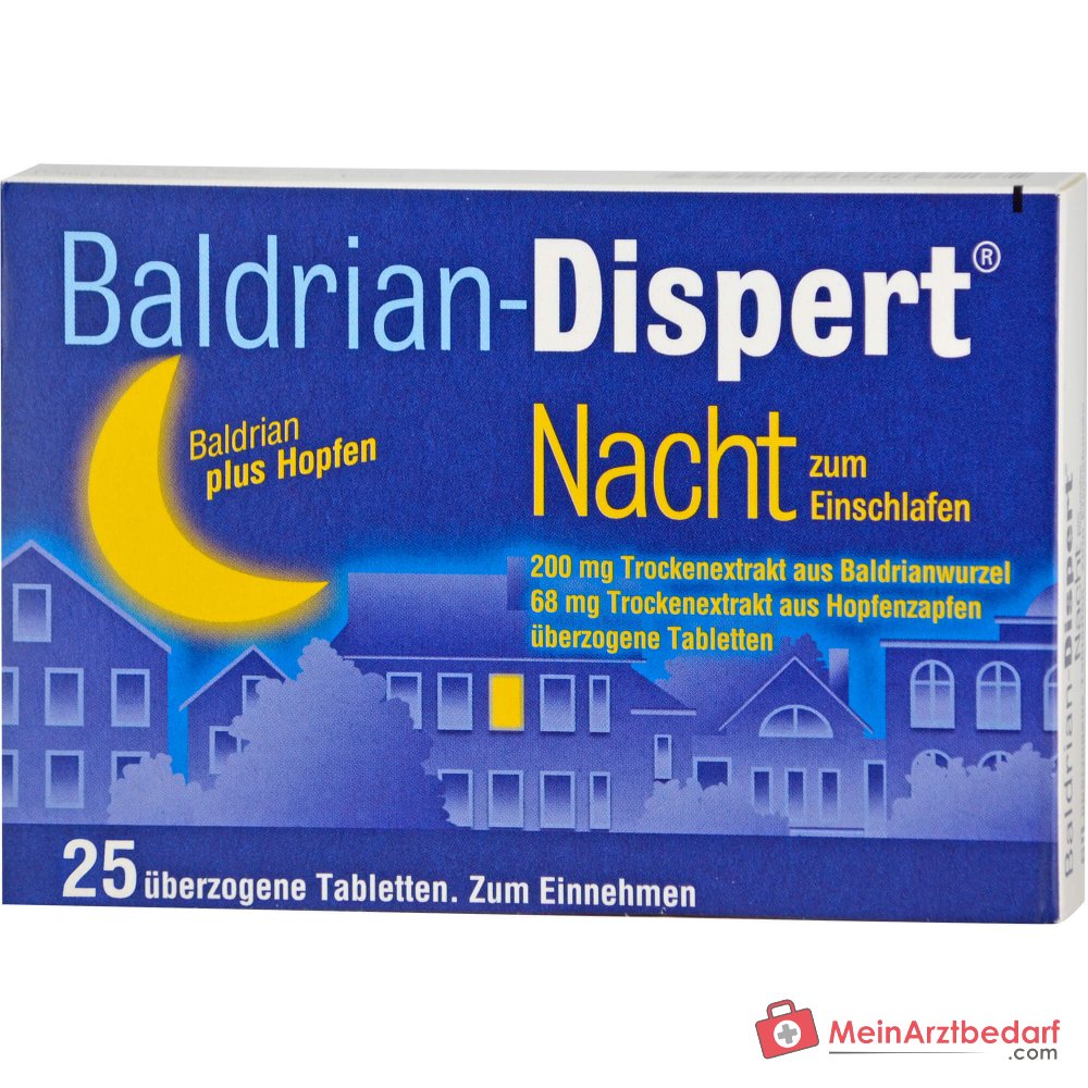 Compresse rivestite Baldrian-Dispert Notte per l'addormentamento, estratto secco di radice di valeriana / estratto secco di cono di luppolo, 50 pz.