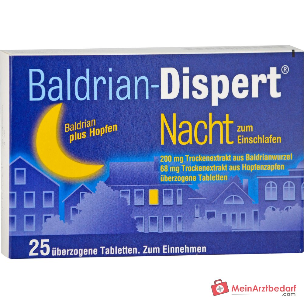 Compresse rivestite Baldrian-Dispert Notte per l'addormentamento, estratto secco di radice di valeriana / estratto secco di cono di luppolo, 50 pz.