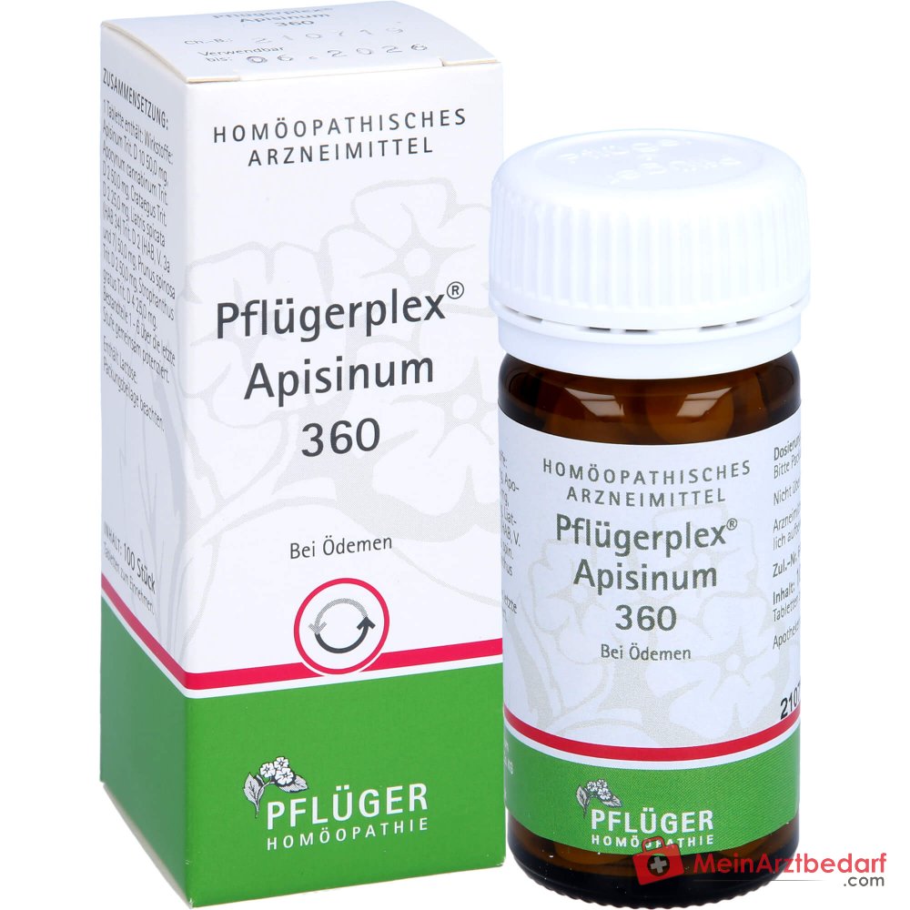 Pflügerplex Apisinum 360 Apisinum / Apocynum cannabinum / Crataegus / Liatris spicata / Prunus spinosa / Strophanthus gratus Comprimés, 100 pièces.