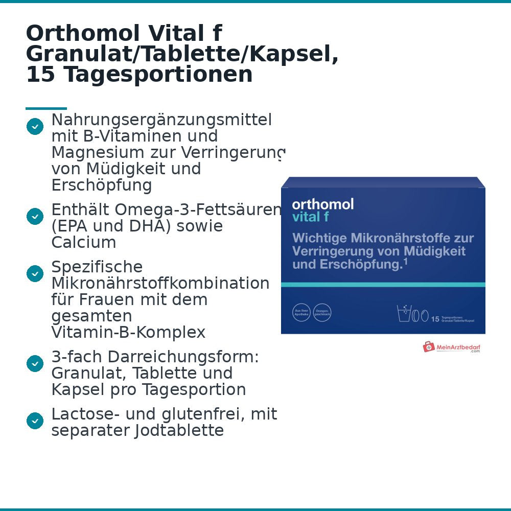 Orthomol Vital f Granulat/Tablette/Kapsel, 15 Tagesportionen.