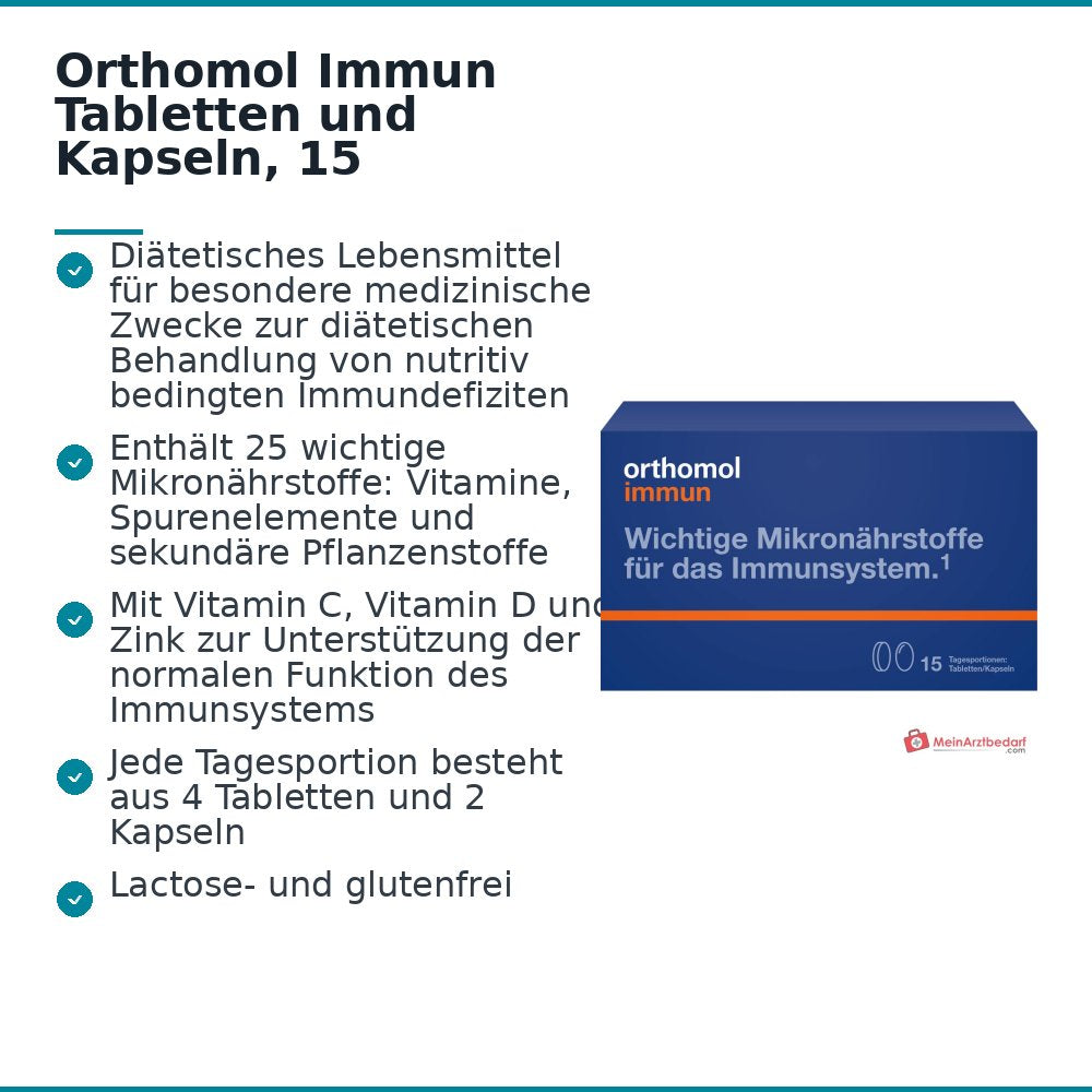 Orthomol Immun Tabletten und Kapseln, 15 Tagesportionen.