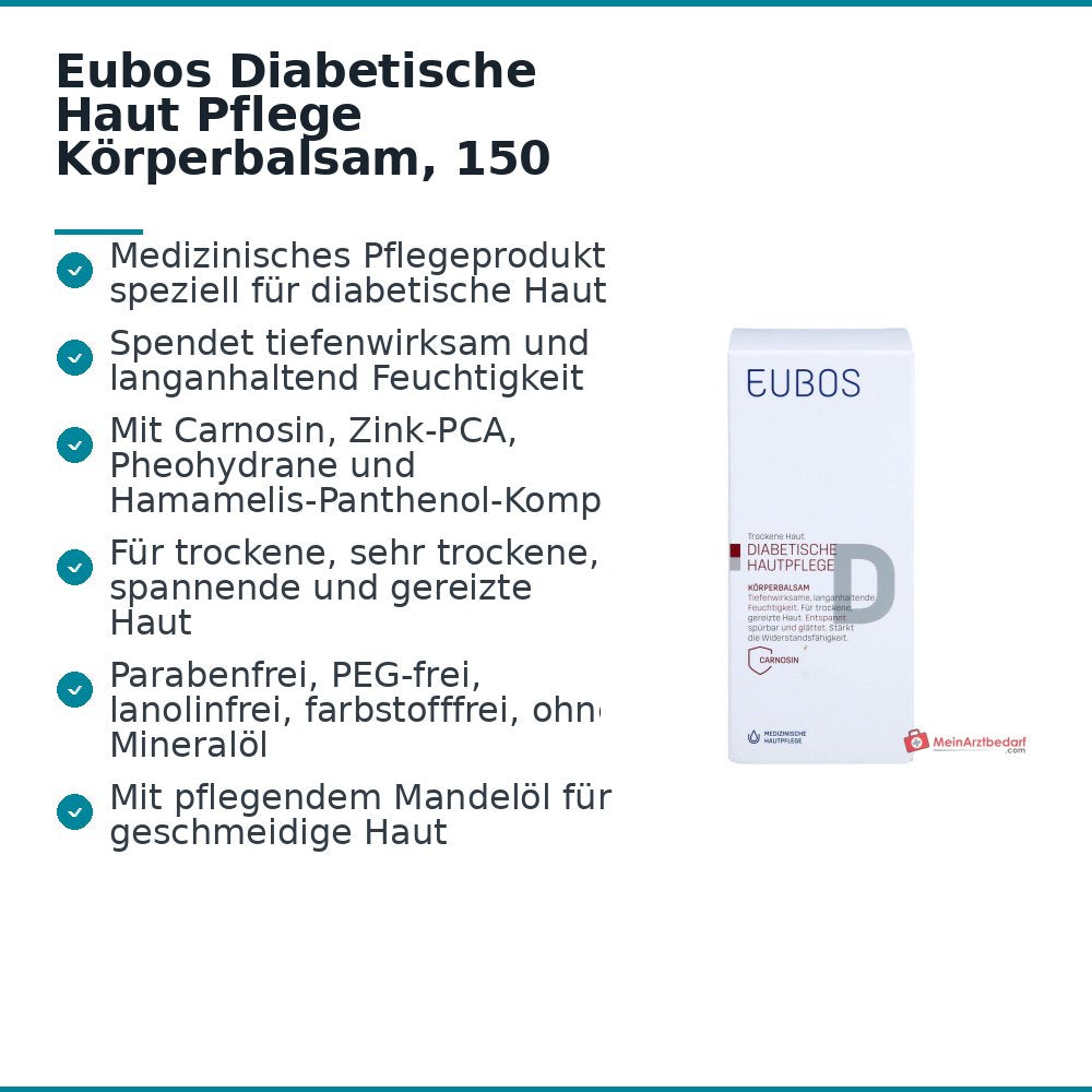 Eubos Diabetische Haut Pflege Körperbalsam, 150 ml