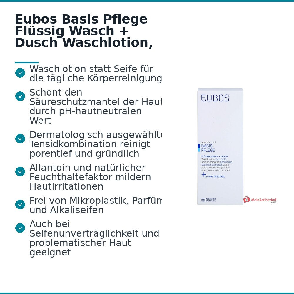 Eubos Basis Pflege Flüssig Wasch + Dusch, 200 ml.