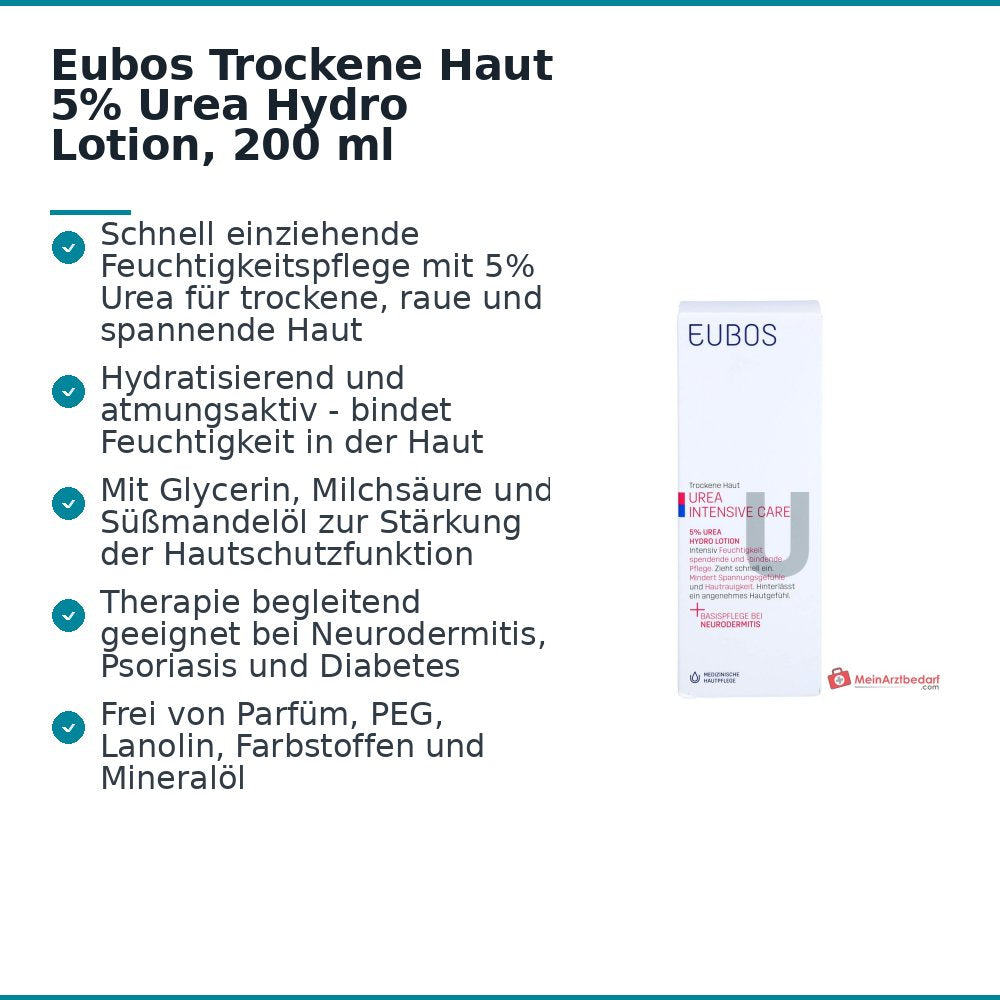 Eubos Trockene Haut Urea 5% Hydro Lotion, 200 ml.