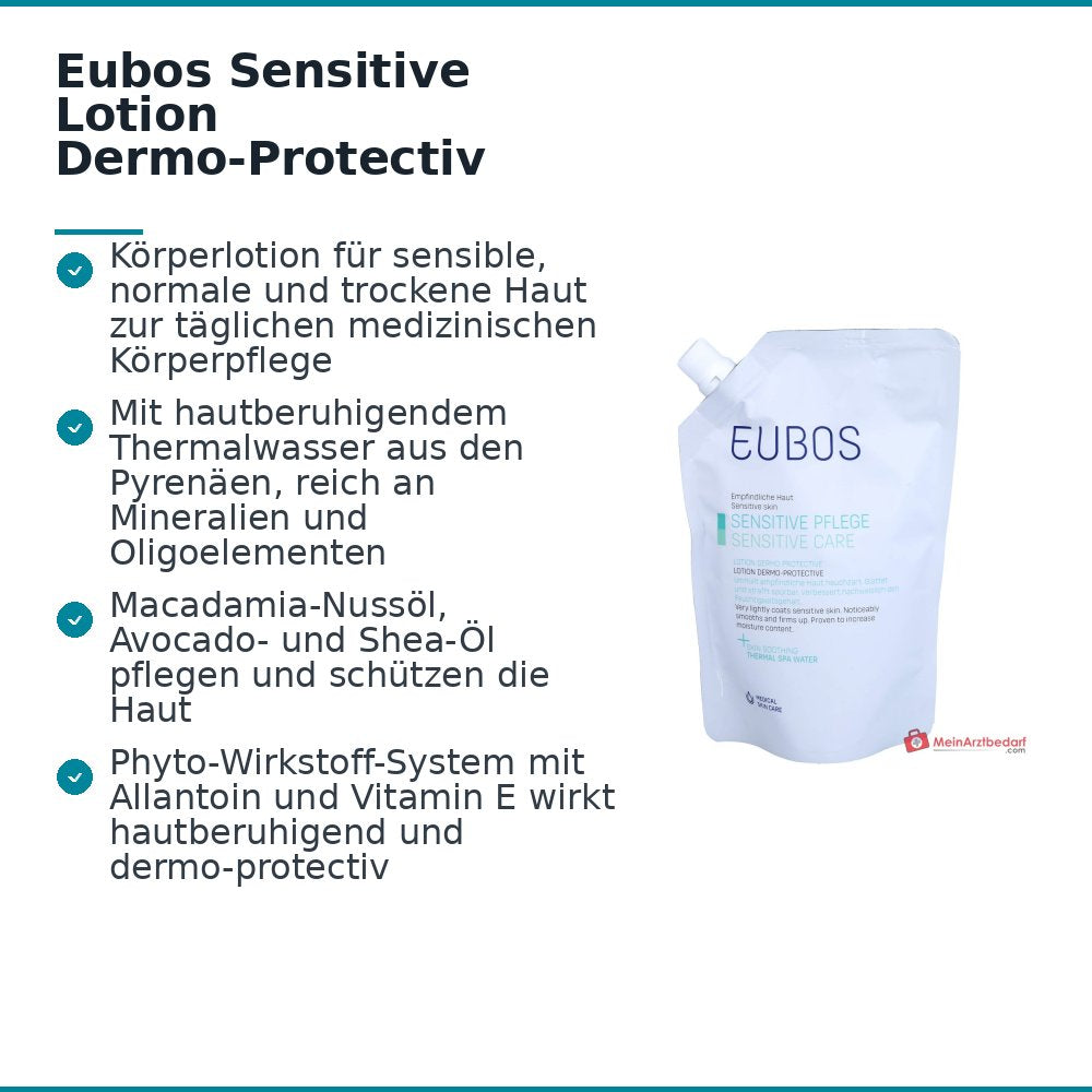 Eubos Sensitive Lozione Dermo-Protezione Sacchetto Ricaricabile, 400 ml
