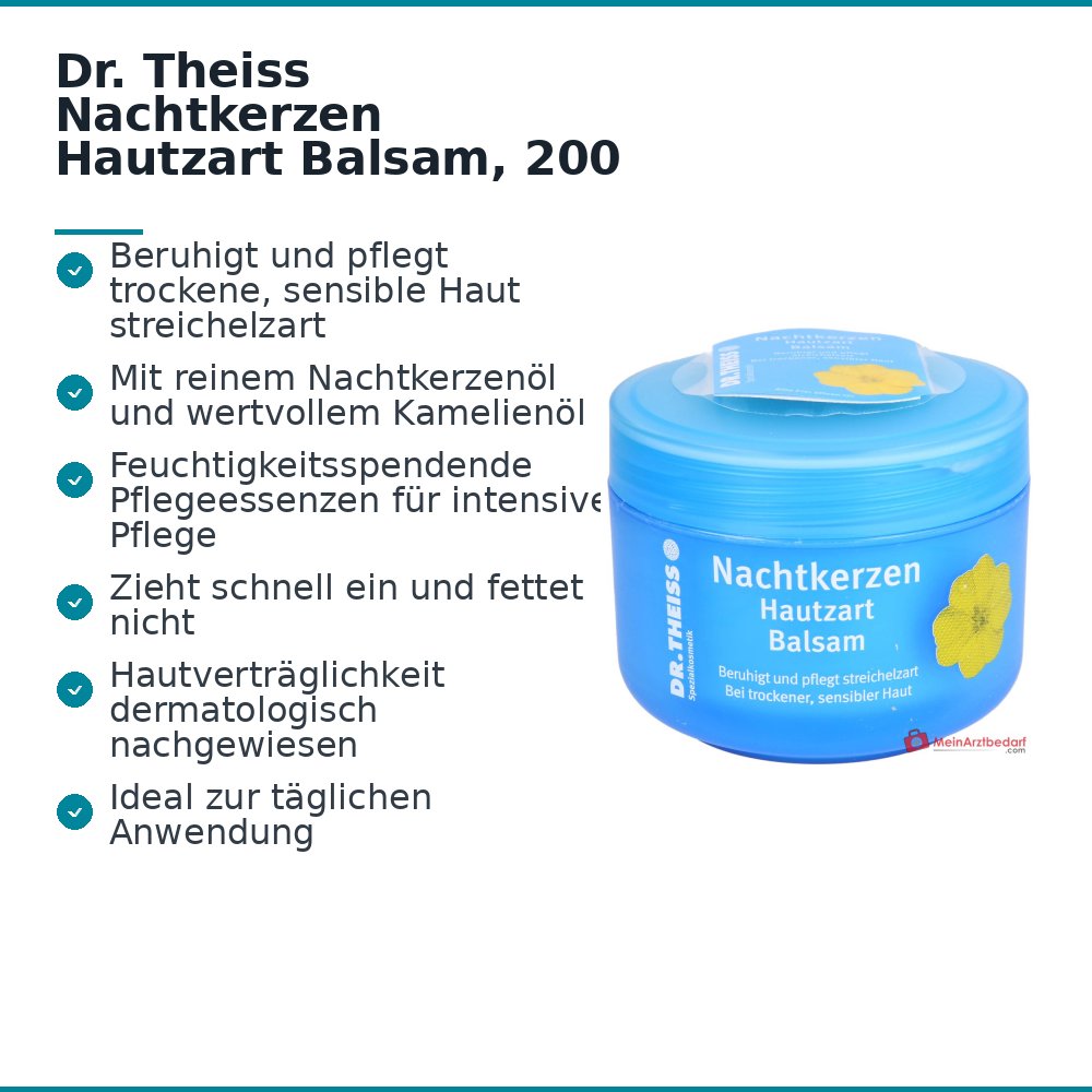 Dr. Theiss Nachtkerzen Hautzart Balsam Nachtkerzenöl / Kamelienöl / Vitamin E Creme, 200 ml.