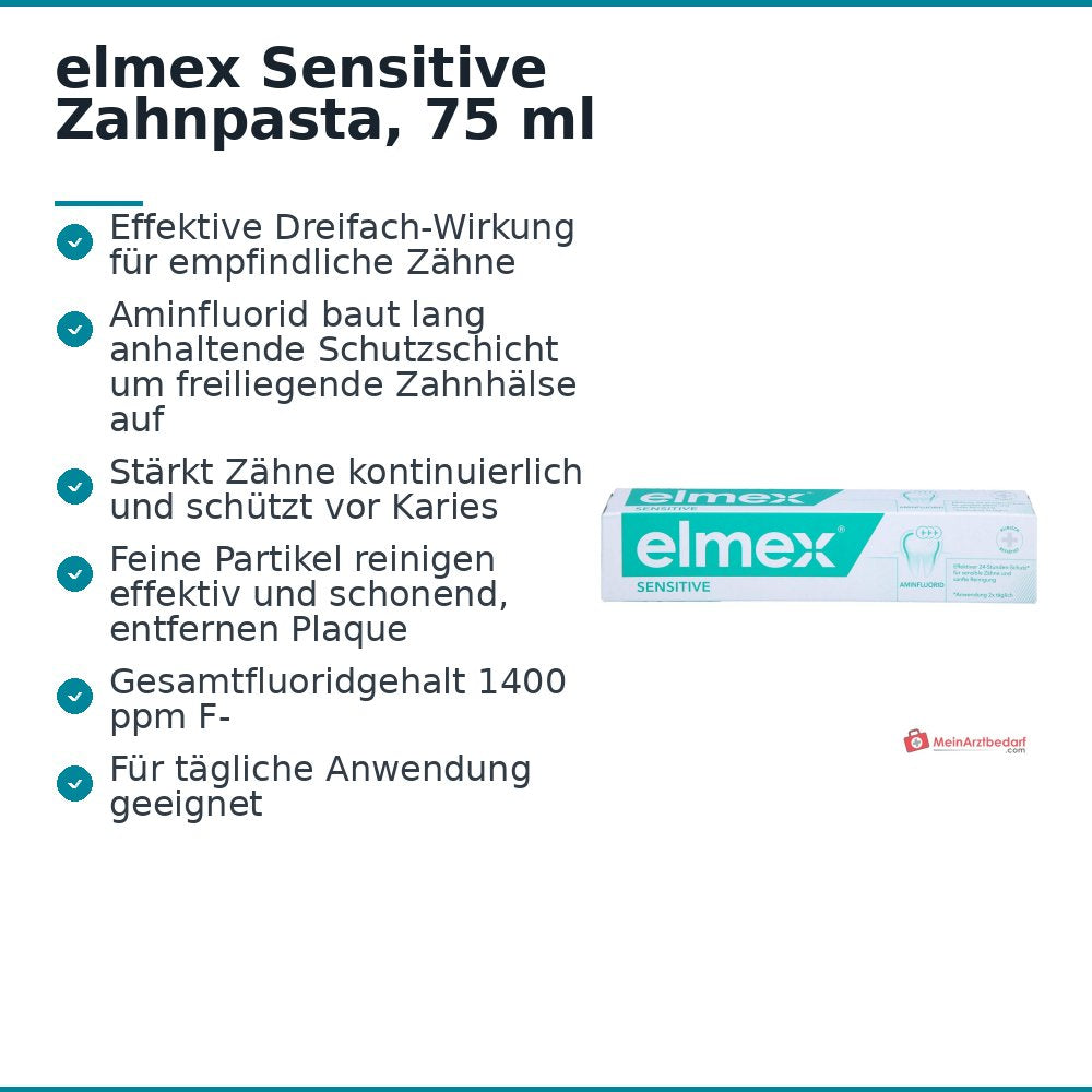 elmex Sensitive Aminfluorid Zahnpasta, 75 ml.