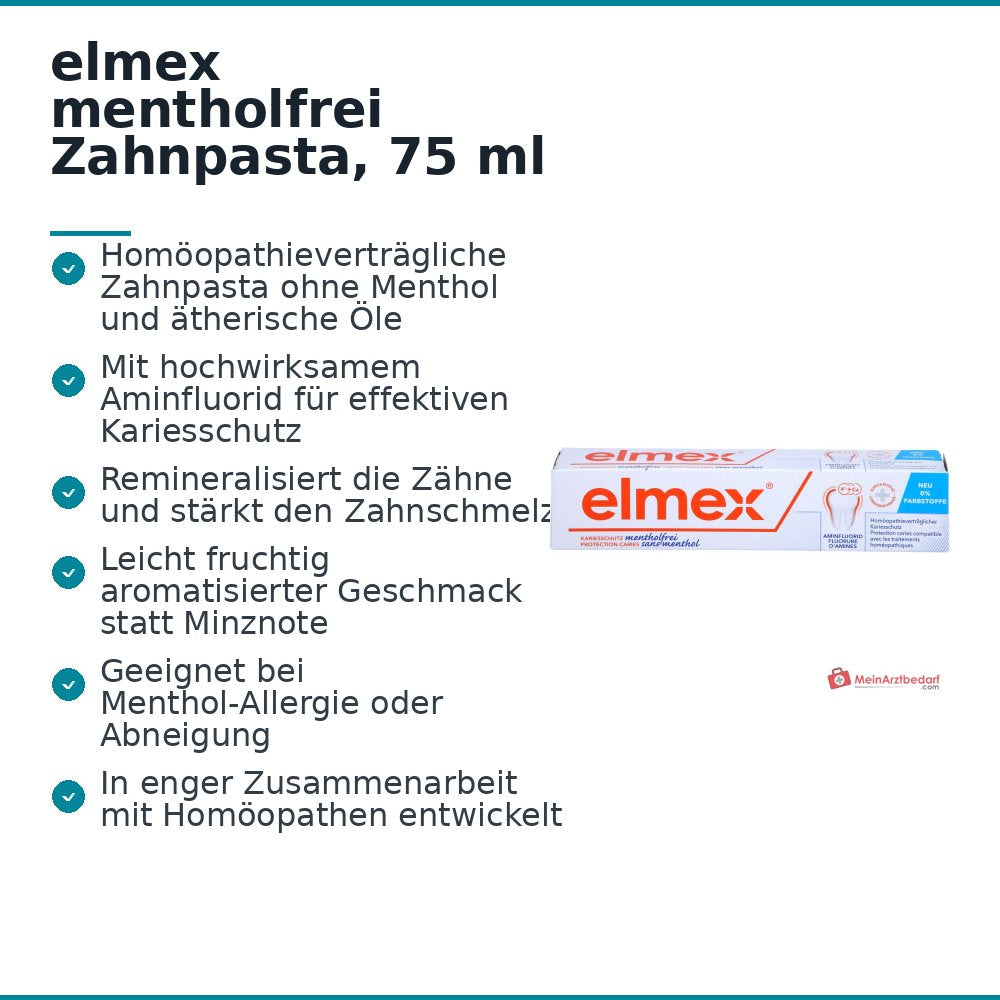 elmex mentholfrei Zahnpasta, 75 ml.