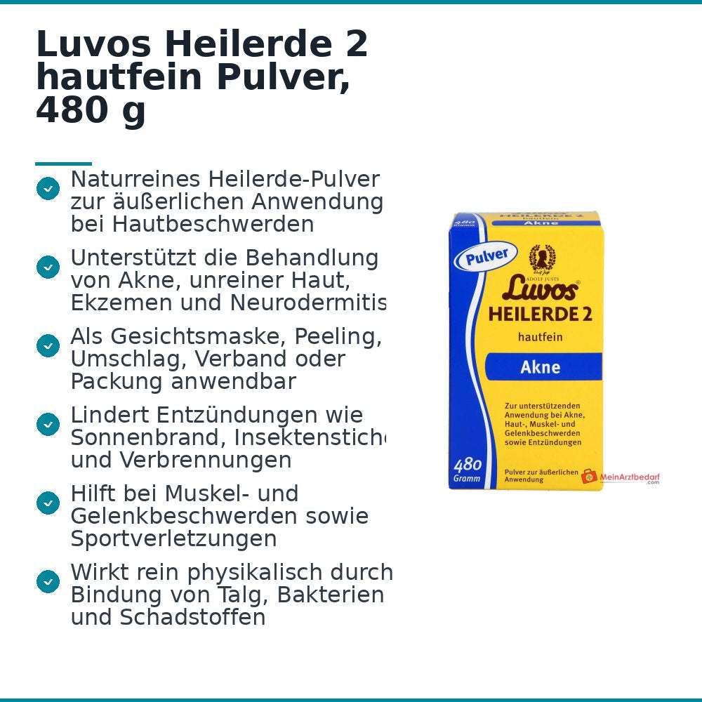 Luvos Heilerde 2 hautfein Pulver zur äußerlichen Anwendung, 480 g.