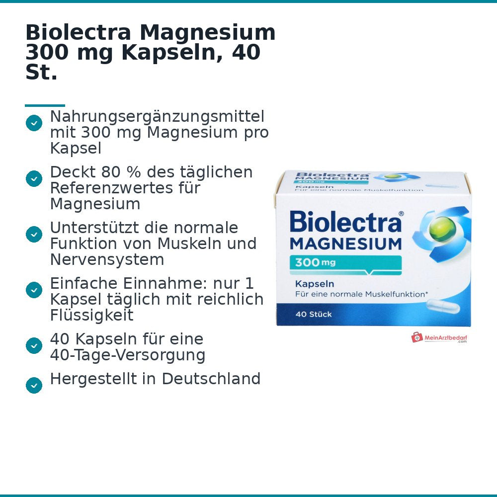 Biolectra Magnesium Magnesiumoxid Kapseln, 40 St..
