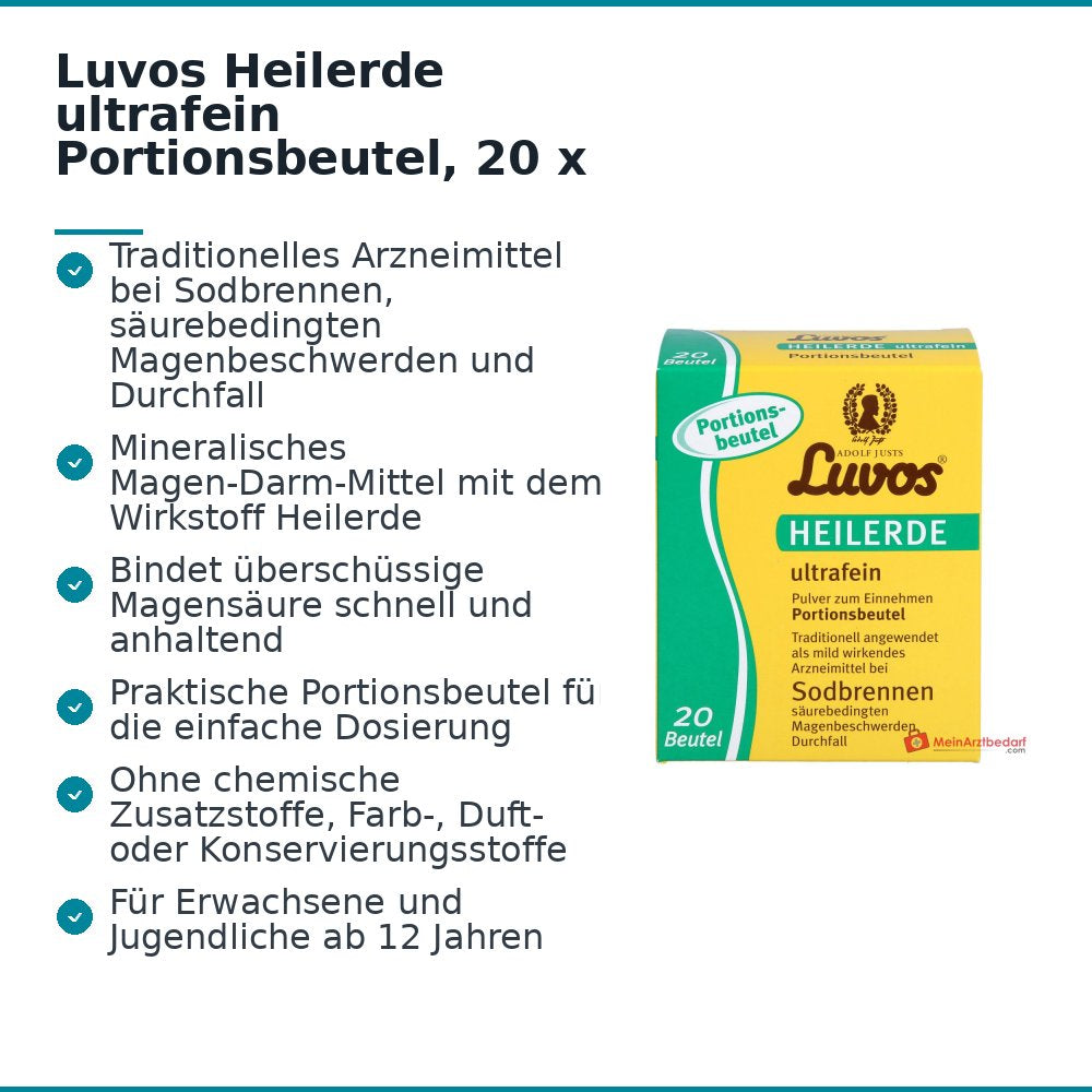 Luvos Heilerde ultrafein Portionsbeutel, 20 x 6,5 g.