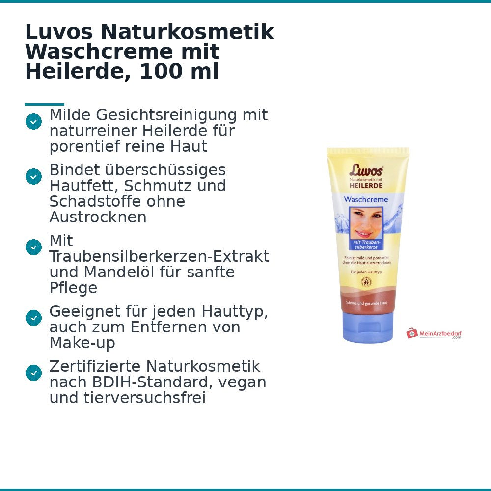 Luvos Naturkosmetik Waschcreme mit Heilerde, 100 ml.