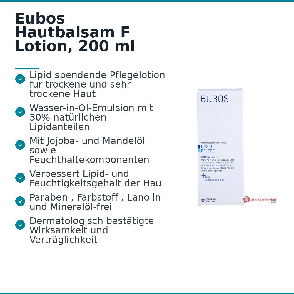Eubos Hautbalsam F Glycerin / Jojobaöl / Mandelöl Lotion, 200 ml.