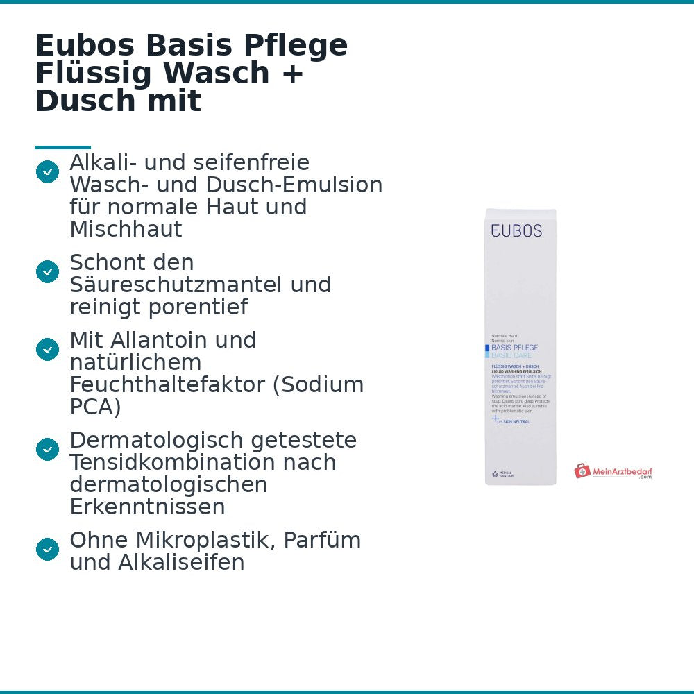 Eubos Basis Pflege Flüssig Wasch + Dusch mit Dosierspender, 400 ml