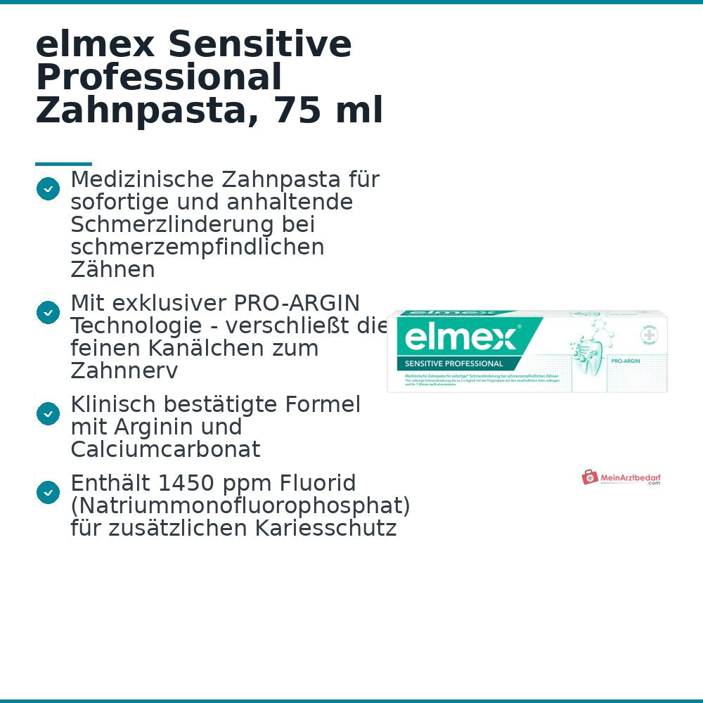 elmex Sensitive Professional Arginin / Calciumcarbonat Zahnpasta, 75 ml.