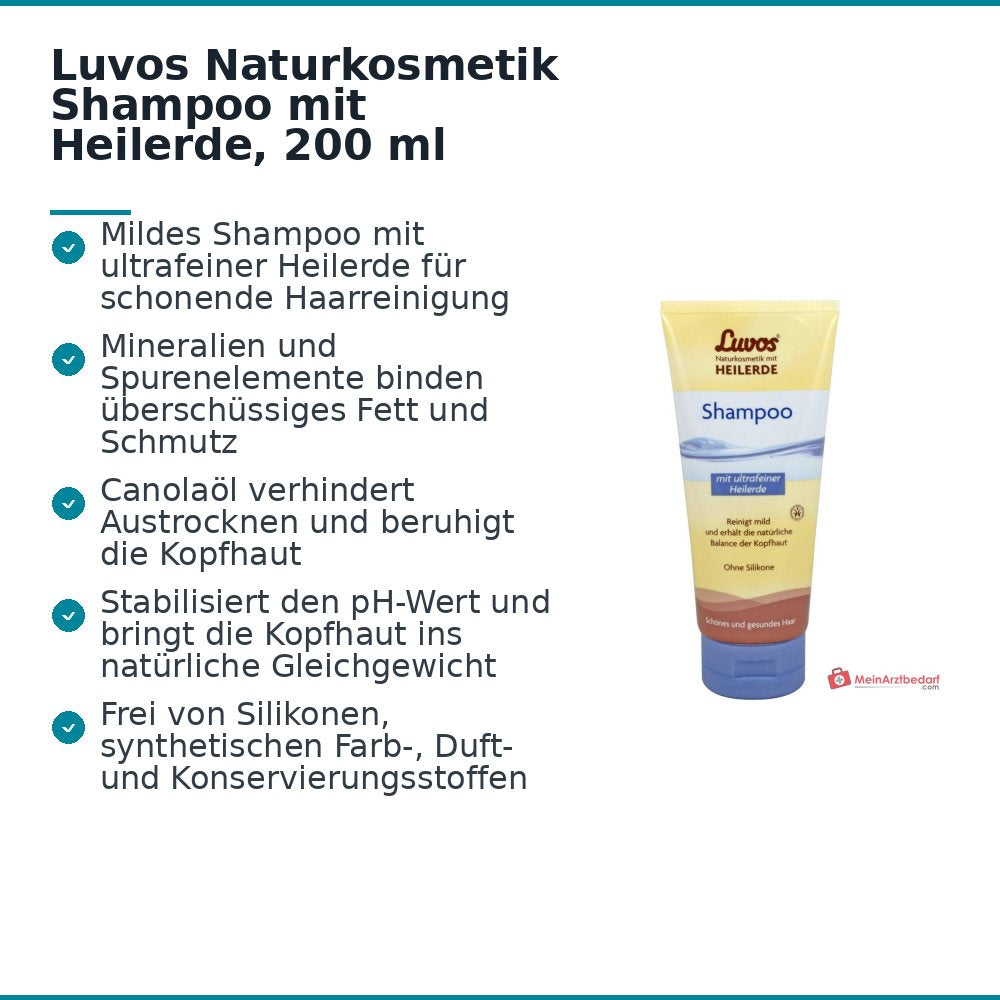 Luvos Naturkosmetik Shampoo mit Heilerde, 200 ml.